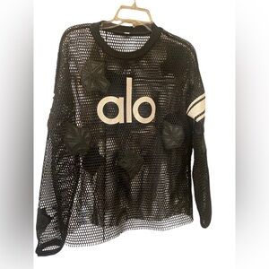 ALO Yoga Black Mesh Top